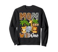 Mom of The Wild One Safari Jungle Animals 1er Anniversaire Sweatshirt