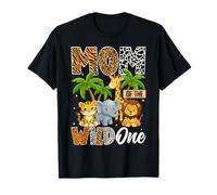 Mom of The Wild One Safari Jungle Animals 1er Anniversaire T-Shirt
