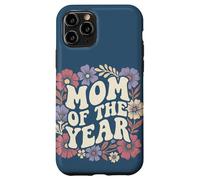 Mom of The Year Retro Floral Cute Mother's Day Vintage Coque pour iPhone 11 Pro