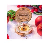 (Mom To Son)Glow in The Dark Military Compass Classic Pocket Style Outdoor Portable Compass Nautical Gift for Son from Dad