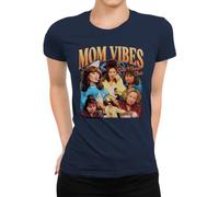 Mom Vibes Cool Moms Club Drôle Années 90 T-shirt pour femme, Bleu marine, L