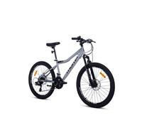 Vélo VTT Junior Moma Bikes, ROCK 24, SHIMANO 21v, freins a disques & Supension avant Gris