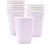 MOMAHUA 16 Pièces Gobelets en Papier - Violet Clair Gobelets en Carton 25cl - Multicolores Tasses de Fête Solides et Épais - Pour Café, Thé, Boissons Froides - Fête Anniversaire Mariage Vacances