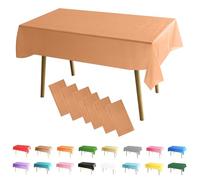 MOMAHUA 6 Packs Or Rose Nappes,137x274cm PEVE Nappe de Table Rectangulaire,Nappes Imperméables pour Fête Anniversaire,Picnic,Exterieur,Jardin,Mariage,Noël,Halloween