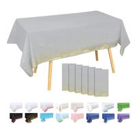 MOMAHUA 6 Pièces Nappe à Pois,137x274cm Grande Argent Nappe de Fête d'anniversaire Points Or,Rectangulaire,Réutilisable,Imperméables Nappes pour Picnic,Exterieur,Jardin,Mariage,Festival