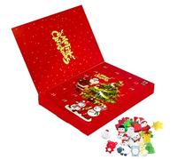 MOMAHUA Calendrier de l'Avent 2025 Mochi à Presser Noël - 24 Mochi Stress Antistress Noël with Boîtes Cadeaux Surprises Rouge avec 24 Mochis Squishies Mignons pour Enfants Adultes, Décoration Festive