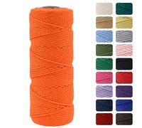 MOMAHUA Corde Macramé 2MMx100M,Orange Fil Macramé,100% Fil de Coton Naturel Macramé pour Projets de Bricolage,Tapisserie,Tricot,Artisanat et Cadeau Décoration
