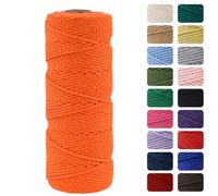 MOMAHUA Corde Macramé 3MMx100M,Orange Fil Macramé,100% Fil de Coton Naturel Macramé pour Projets de Bricolage,Tapisserie,Tricot,Artisanat et Cadeau Décoration