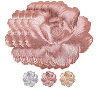 MOMAHUA Lot de 4 Sets de Table Or,38CM PVC Set de Table Rond élégants,Antidérapant|Résiste Chaleur|Lavable Pad de Table Décoration pour Cuisine Restaurant Table à Manger(ST114TJ)
