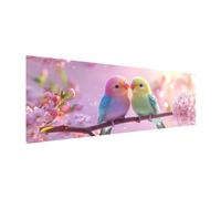 MOMAKA 5D Diamond Painting Grand Format Oiseau, Broderie Diamant Kits Point De Croix Broderie Fleurs De Pêcher, Kits Diamonds Art Craft Cross Embroidery Pour La Décoration Murale à Domicile 30x80 cm