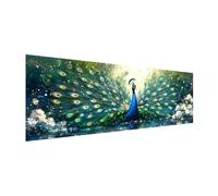 MOMAKA 5D Diamond Painting Grand Format Paon, Broderie Diamant Kits Point De Croix Broderie Animaux, Kits Diamonds Art Craft Cross Embroidery Pour La Décoration Murale à Domicile 30x80 cm