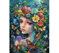 MOMAKA 5D Diamond Painting Kits Femme, Diamant Peinture Kits Point De Croix Broderie Fleurs Et Oiseaux, Kits Diamant Arts Craft Cross Embroidery Pour La Décoration Murale à Domicile 30x40cm