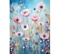 MOMAKA 5D Diamond Painting Kits Fleur, Diamant Peinture Kits Point De Croix Broderie Fleurs, Kits De Peinture En Diamant Arts Craft Cross Embroidery Pour La Décoration Murale à Domicile 30x40cm