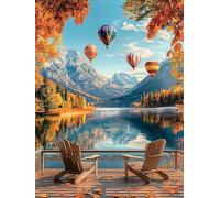 MOMAKA 5D Diamond Painting Kits Paysage De Lac, Diamant Peinture Kits Point De Croix Broderie Chaise, Kits Diamant Arts Craft Cross Embroidery Pour La Décoration Murale à Domicile 30x40 cm