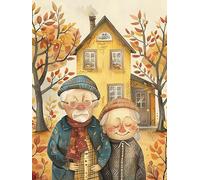 MOMAKA 5D Diamond Painting Kits Vieux Couple, Diamant Peinture Kits Point De Croix Broderie Arbre, Kits Diamant Arts Craft Cross Embroidery Pour La Décoration Murale à Domicile 30x40cm
