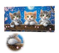 MOMAKA 5D Formes Spéciales Diamond Painting Grand Format Chat, Broderie Diamant Kits Point De Croix Broderie Animal, Kits Diamonds Art Craft Cross Pour La Décoration Murale à Domicile 30x60 cm