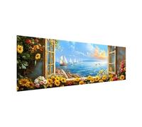 MOMAKA 5D Grand Diamond Painting Kits Fenêtre, Diamant Peinture Kits Point De Croix Broderie Fleur, Kits Diamant Arts Craft Cross Embroidery Pour La Décoration Murale à Domicile 30x80 cm