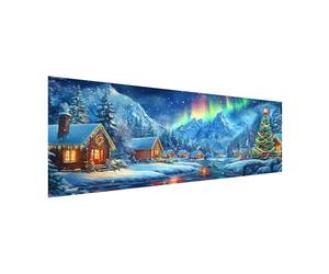 MOMAKA 5D Grand Diamond Painting Kits Noël, Diamant Peinture Kits Point De Croix Broderie Igloo, Kits Diamant Arts Craft Cross Embroidery Pour La Décoration Murale à Domicile 30x80 cm