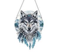 MOMAKA Attrape-Rêves Diamond Painting Pendentif, 5D DIY Pendentif De Peinture Au Diamant, Diamant Painting Animal, Kit de Suspension Murale pour Fenêtre, Mur Entrée et Jardin 20x20 cm
