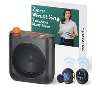 Moman Amplificateur de voix avec 2 microphones cravate sans fil, haut-parleur portable et microphone, système de sonorisation avec micro sans fil pour enseignants, salle de classe, yoga, guide