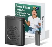 Moman Amplificateur de Voix avec Micro Cravate sans Fil, Haut-Parleur Portable sans Effet Larsen Faible Latence, Système de Sonorisation Personnel Micro sans Fil Clipser pour Enseignants