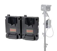 Moman DVBP Deux Plaque de Batterie V-Mount 2 in 1 V-Lock Adaptateur avec Deux Sorties de Port D-Tap et Deux Indicateurs pour Mini V-Lock Batterie, comme Moman Power99/99S