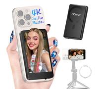 Moman Écran de Moniteur Selfie Magnétique 3,97" pour iPhone & Android, Écran de Surveillance sans Fil Selfie 4K/1080p, Accessoire de Caméra Arrière pour TikTok Live Streaming Vlog - Noir