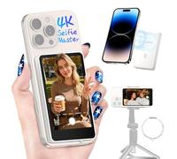 Moman Écran de Moniteur Selfie Magnétique 3,97" pour iPhone & Android, Écran de Surveillance sans Fil Selfie 4K/1080p, Accessoire de Caméra Arrière pour TikTok Live Streaming Vlog - Blanc