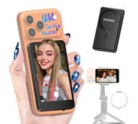Moman Écran Moniteur Selfie sans Fil Magnétique 3,97" pour Smartphone | Compatible avec iPhone 7-18 et Android, 4K/1080p, 50m, Aperçu en Temps Réel pour Vlog, Tiktok et Live - Noir