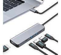 Moman Hub USB C, Station d'accueil 5 en 1 avec 100W PD, 4K@30Hz HDMI, 5Gbps USB 3.0, USB 2.0, USB C, Docking Station USB Multiportse pour Souris, Clavier, U Disk, Clé USB, Mobile