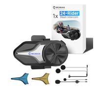 Moman Intercom Moto CPX, Dual-Mode Mesh 24 Riders, Interphone pour Casque Moto BT 5.4 - Communication 2000m, Réduction Bruit IA, Stéréo Hi-FI, Assistant Vocal, IP65, FM