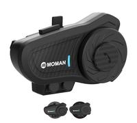 Moman Intercom Moto, H2 Pro 【1 Unité Carbone Fiber】 Main Libre Moto Casque Duo Système d'Interphone avec Radio FM Suppression Bruit DSP&CVC IP65 Étanche, Intercom-Moto-Interphone-Casque-Interphone