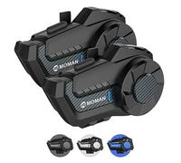 Moman Intercom Moto, H2 Pro 【2 Unités Fibre de Carbone】 Main Libre Casque Duo Système d'Interphone avec Radio FM Suppression Bruit DSP&CVC IP65 Étanche, Intercom-Moto-Interphone-Casque-Interphone
