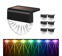 Moman Lampe Solaire Extérieur Jardin, Lot de 6 LED Solaire Extérieur avec Blanc Chaud & RGB, IP55 Étanche Luminaire Solaire Jardin pour Allée, Clôture, Escaliers, Cour, Terrasse