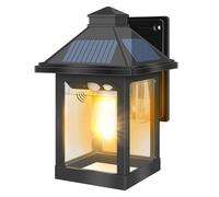 Moman Lampe Solaire Exterieur, Lampadaire Solaire Murale Vintage avec Détecteur de Mouvement 3 Modes Étanche IP65 Applique Solaire pour Jardin Cour Patio, Projecteur-Solaire-Exterieur-Eclairage-Lampe
