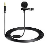 Moman Lavalier Microphone omnidirectionnel TRS 3,5 mm 2,5 m pour appareil photo reflex numérique, PC, ordinateur portable, GoPro pour YouTube Interview V01CP