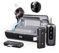 Moman Micro-cravatte sans Fil, Coin Combo - Micro lavalier sans Fil pour iPhone/Android/Appareil Photo, Réduction Active du Bruit pour Les vidéos TikTok, Youtube, Vlogs, Enregistrement.