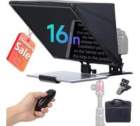 Moman MT16 Téléprompteur 16 Pouces pour Tablette iPad et Smartphone, Verre Séparateur HD avec Télécommande et App, Structure Métallique pour Caméra DSLR/Caméscope, Vidéo Youtube & Interview