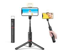Moman Q12S Perche à Selfie, 77 cm, en Aluminium, Portable, Support pour téléphone Portable, Perche à Selfie, Perche à Selfie Tout-en-1