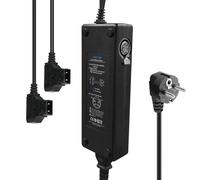 Moman TAP2C Dual Chargeur D-Tap avec Sortie 4-pin XLR DC, Chargeur de Batterie D-Tap pour Batterie V-Mount/V Lock/Gold Mount avec 2×Câble D-Tap pour Kamera DSLR [DC 16.8V/4A]