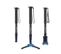 Moman Trépied Monopode Appareil Photo Monopied Vidéo avec Pieds Base Réglable, Max. 165CM Charge 5-10kg Aluminium Alliage Portable Alpenstock Bâton pour DSLR Caméra Reflex Photo Voyage avec Sac
