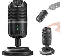 Moman USB Microphone à Condensateur, Micro Gaming pour PC Phone Ordinateur Portable et PS4&5, avec Muet du Bruit, pour Streaming, Enregistrement,Vocal,Podcast,Twitch