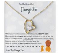 Momavo Bijoux pour fille, cadeau de papa, cadeau de père fille, cadeau de papa à fille, cadeau de Noël, cadeau d'anniversaire, collier d'amour éternel, fier d'être votre père, Standard Box, Acier