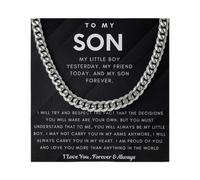 Momavo Jewelry To My Son, You Will Always Be My Little Boy, chaîne cubaine, cadeau pour fils, idée cadeau pour fils, Acier inoxydable, Pas de gemme
