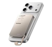 MOMAX Batterie Externe Portable Ultra-Mince 10000mAh avec Câble USB-C Intégré, Charge Rapide PD 30 W pour iPhone 17/16/15, iPhone Air, Galaxy, Pixel (sans Connexion sans Fil ni Lightning)