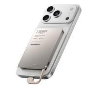 MOMAX Chargeur Portable Ultra-Fin de 0,3 Pouce avec Câble Intégré, Batterie Externe USB-C (sans Connexion sans Fil) de 5000mAh, Charge Rapide PD 20 W pour iPhone 17/16/15