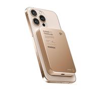 MOMAX Qi2 Powerbank Magnétique, 10000mAh Charge Rapide Ultra-Fin Chargeur Externe magnétique, 15W Charge sans Fil pour iPhone MagSafe & Android, Portable Léger, Or