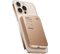Momax Qi2 Powerbank Magnétique, 10000mah Charge Rapide Ultra-Fin Chargeur Externe Magnétique, 15w Charge Sans Fil Pour Iphone Magsafe & Android, Portable Léger, Or[Z1127]