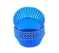 Mombake Lot de 100 caissettes à muffins en aluminium bleu standard pour fête et plus encore