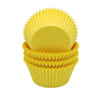 Mombake Lot de 100 caissettes à muffins en papier sulfurisé Jaune Taille standard